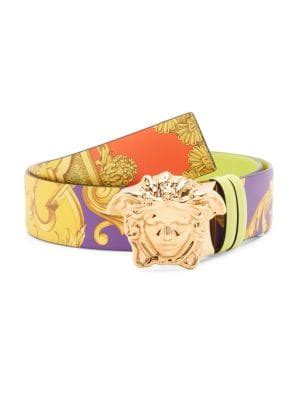 versace belt vitello|Versace Vitello Stampa Reversible Leather Belt on SALE .